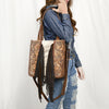 ADBG1171 American Darling Cowhide Tote Bag -Tooled Leather Fringe Handbag