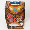 ADBG1177 American Darling Hand Tooled Saddle Blanket Crossbody -Hand Painted Floral Bag