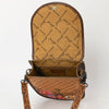 ADBG1177 American Darling Hand Tooled Saddle Blanket Crossbody -Hand Painted Floral Bag