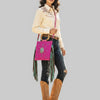 ADBG1178 American Darling Cowhide Crossbody -Bamboo Handle Fringe Handbag