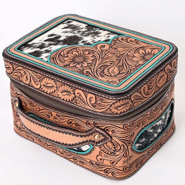 ADBGA340 American Darling Hand Tooled Leather Hair-On Cowhide Jewelry Case