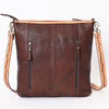 ADBGA343 American Darling Buck Stitched Hair-On Cowhide Hand Tooled Leather Large Cross body Bag
