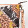 ADBGA343 American Darling Buck Stitched Hair-On Cowhide Hand Tooled Leather Large Cross body Bag