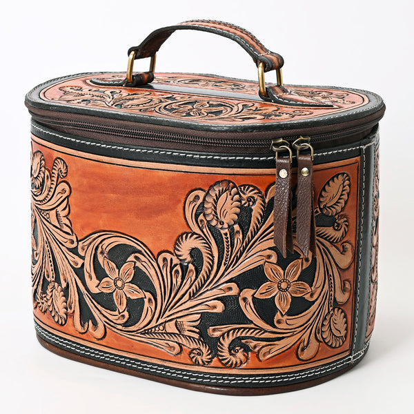 ADBGA345 American Darling Tooled Leather Floral Western Jewelry Case Travel Organizer