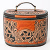 ADBGA345 American Darling Tooled Leather Floral Western Jewelry Case Travel Organizer