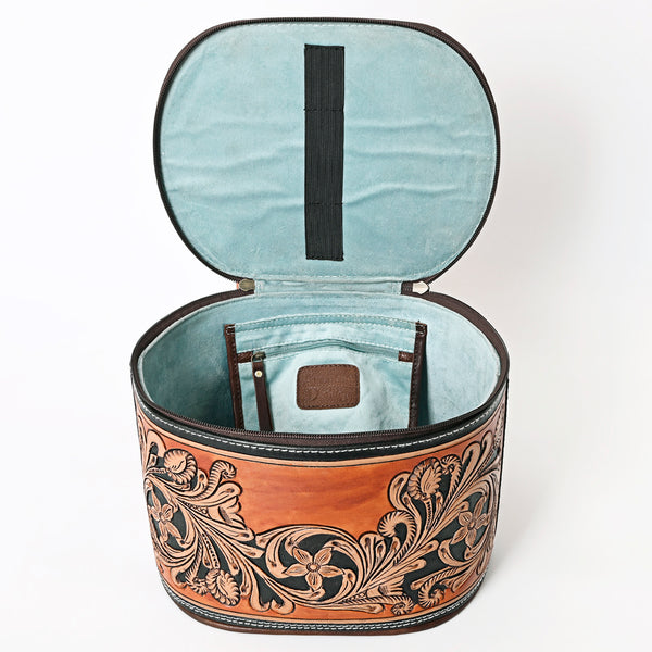 ADBGA345 American Darling Tooled Leather Floral Western Jewelry Case Travel Organizer