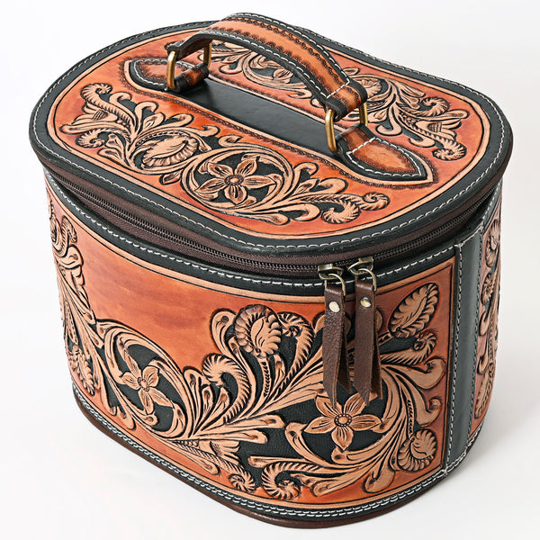 ADBGA345 American Darling Tooled Leather Floral Western Jewelry Case Travel Organizer