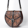 ADBGA352 American Darling Hand Tooled Leather Floral Carved Cross body Bag