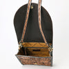ADBGA356 American Darling Hand-Tooled Leather Western Crossbody Bag Floral Pattern & Buckle Strap