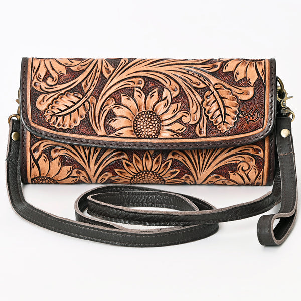 ADBGA362 American Darling Hand Tooled Floral Carved Genuine Leather Small Cross body Bag