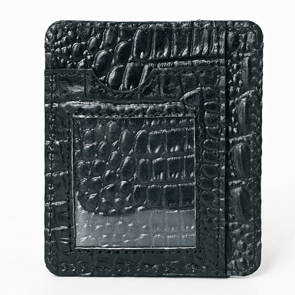 ADBG1181B American Darling Crocodile Embossed Leather Card Holder -Slim Western Wallet