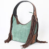 ADBGA371 American Darling Hand Tooled Floral Carved Suede Genuine Leather Hobo Bag