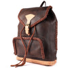 ADBGM275 Western Leather Backpack - Braided Trim, Fringe & Buckle Closure