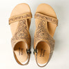 LC-ADFT141A carved genuine leather sandal footwear flip flop