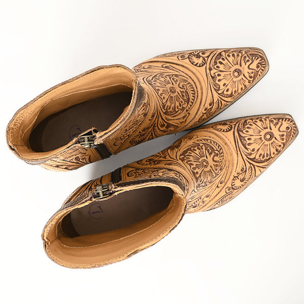 LC-ADFT161 carved genuine leather sandal footwear flip flop