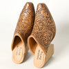 LC-ADFT163 Women's Hand-Tooled Leather Mule Heels - American Darling Western Block Mules