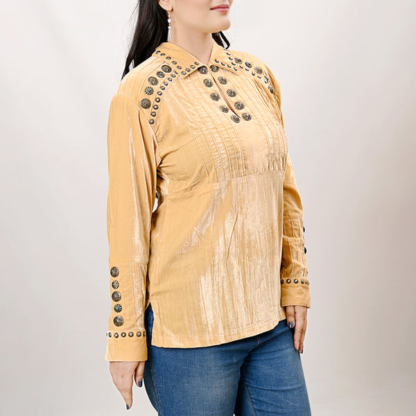 ADSH031 Fabric Women Shirt Dress Tunic Ladies Girl Top