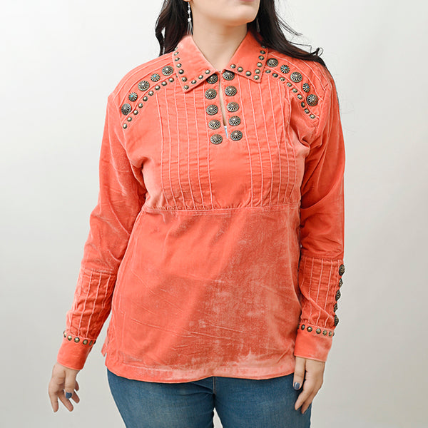ADSH033 Fabric Women Shirt Dress Tunic Ladies Girl Top