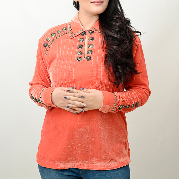 ADSH033 Fabric Women Shirt Dress Tunic Ladies Girl Top