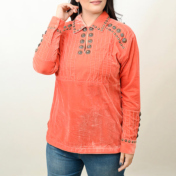 ADSH033 Fabric Women Shirt Dress Tunic Ladies Girl Top