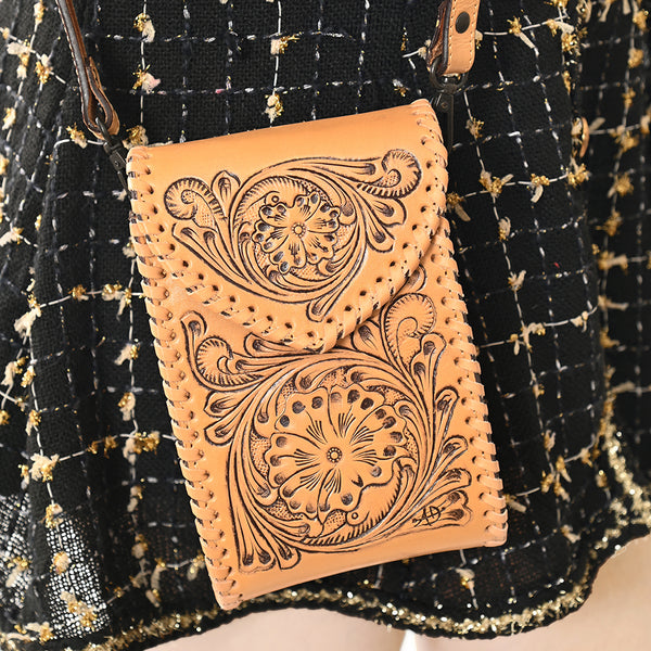 LC-ADBGZ750A Cellphone Holder Genuine Western Leather Women Bag