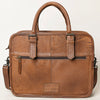 ADBG1183 American Darling Turquoise Crocdile Embossed & Hand Tooled Leather Briefcase Tote