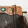 ADBG1187 American Darling Cowhide Fringe Large Crossbody -Tooled Leather & Chain Bag