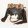 ADBG1187 American Darling Cowhide Fringe Large Crossbody -Tooled Leather & Chain Bag