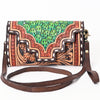 ADBGA393 American Darling Hand Tooled Floral Carved Genuine Leather Small Cross body Bag