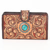ADBGA397 American Darling Hand Tooled Floral Carved Genuine Leather Clutch Bag