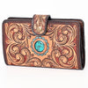 ADBGA397 American Darling Hand Tooled Floral Carved Genuine Leather Clutch Bag