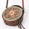 ADBG1188 American Darling Western Tooled Leather Canteen Bag Floral Carved Inlay