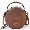 ADBG1188 American Darling Western Tooled Leather Canteen Bag Floral Carved Inlay
