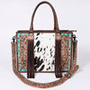 ADBG230 American Darling Western Tote Bag - Handcrafted Hair-On Cowhide & Hand-Tooled Leather