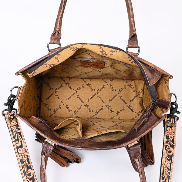ADBG230 American Darling Western Tote Bag - Handcrafted Hair-On Cowhide & Hand-Tooled Leather