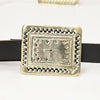 ADBLA101 Hand tooled Authentic German Silver Concho Belt