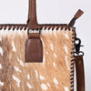 LC-ADBGS118 Western Tote Bag - Hair-On Leather with Whipstitch Trim & Detachable Strap