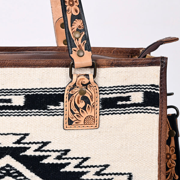 ADBG1033 American Darling Handwoven Saddle Blanket Tote Bag Western Genuine Leather Purse