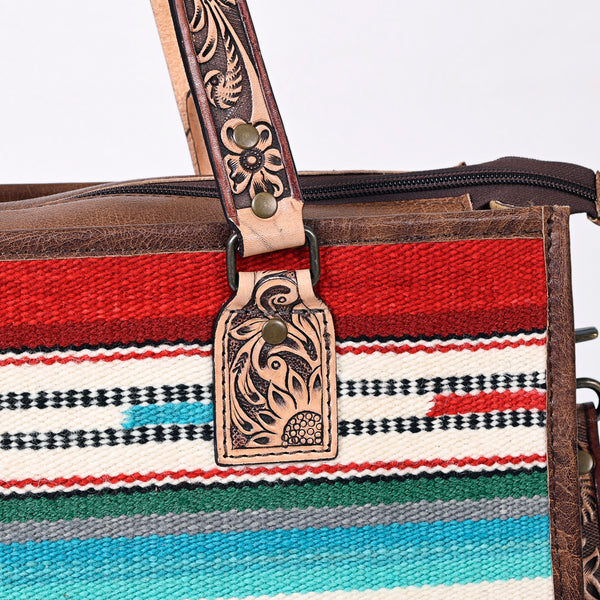 ADBG1033 American Darling Handwoven Saddle Blanket Tote Bag Western Genuine Leather Purse