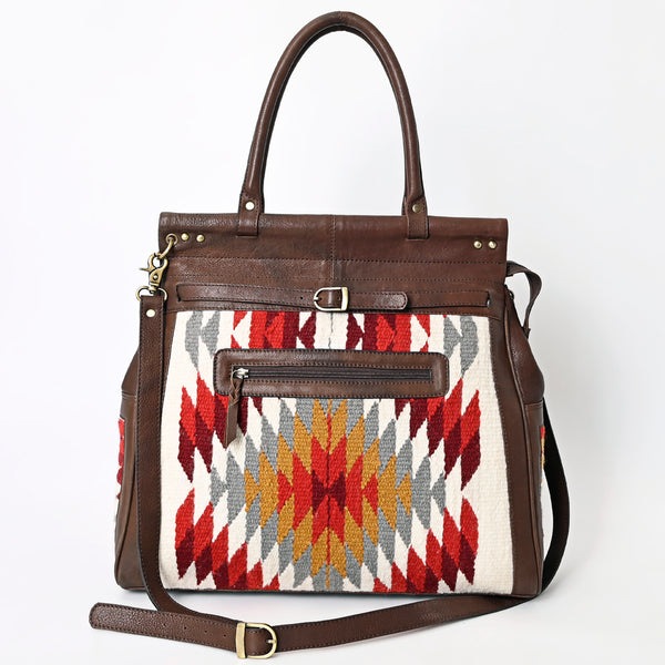 ADBGA400 American Darling Hand Woven Saddle Blanket Genuine Leather Tote Bag