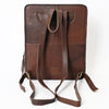 LC-ADBGA401 Hand-Tooled Leather Western Cowhide Backpack Floral Frame Design