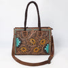 ADBG1158 American Darling Floral Tooled Leather Tote -Western Crossbody Bag