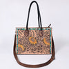 ADBG1158 American Darling Floral Tooled Leather Tote -Western Crossbody Bag