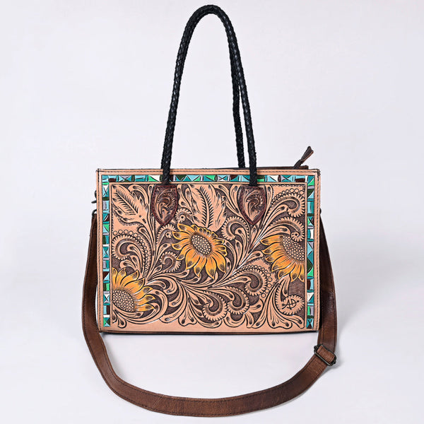 ADBG1158 American Darling Floral Tooled Leather Tote -Western Crossbody Bag