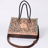 ADBG1158 American Darling Floral Tooled Leather Tote -Western Crossbody Bag