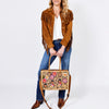 ADBG1158 American Darling Floral Tooled Leather Tote -Western Crossbody Bag