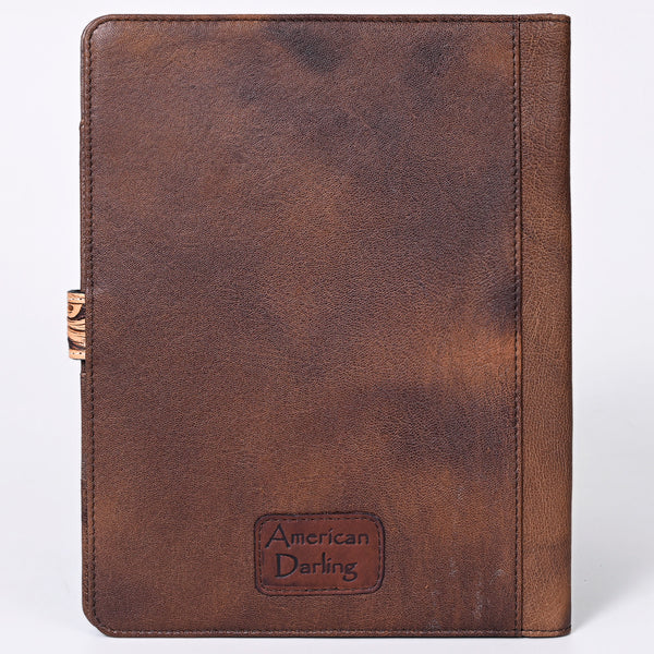 ADBG1040 American Darling Hand-Tooled Floral Genuine Leather Western Portfolio Bag
