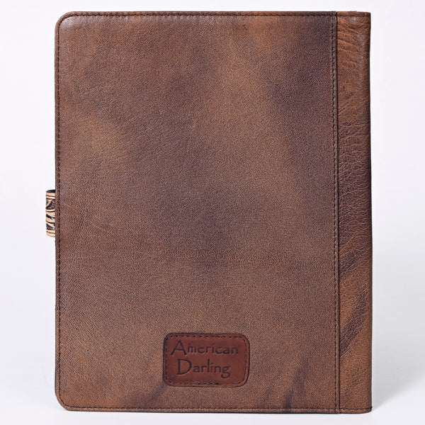 ADBG1040 American Darling Hand-Tooled Floral Genuine Leather Western Portfolio Bag