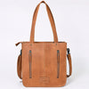 ADBG1086 American Darling Hair-on Cowhide Tote Bag with Hand-Tooled Leather and Fringes