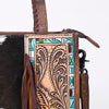 ADBG1086 American Darling Hair-on Cowhide Tote Bag with Hand-Tooled Leather and Fringes